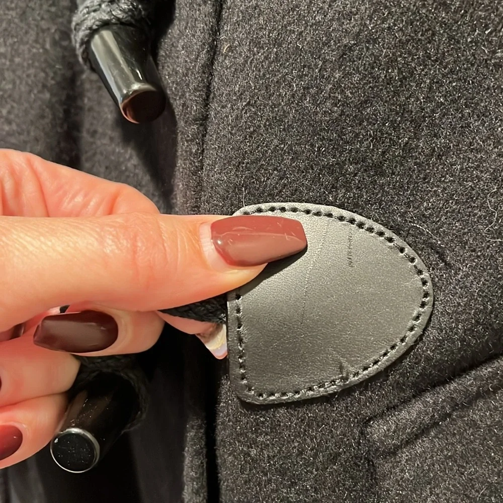 BURBERRY Brit “Blackwell' Wool Duffle Toggle Coat with hood Black size 6 - Picture 10 of 15